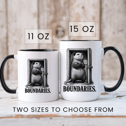 Boundaries Opossum Mug