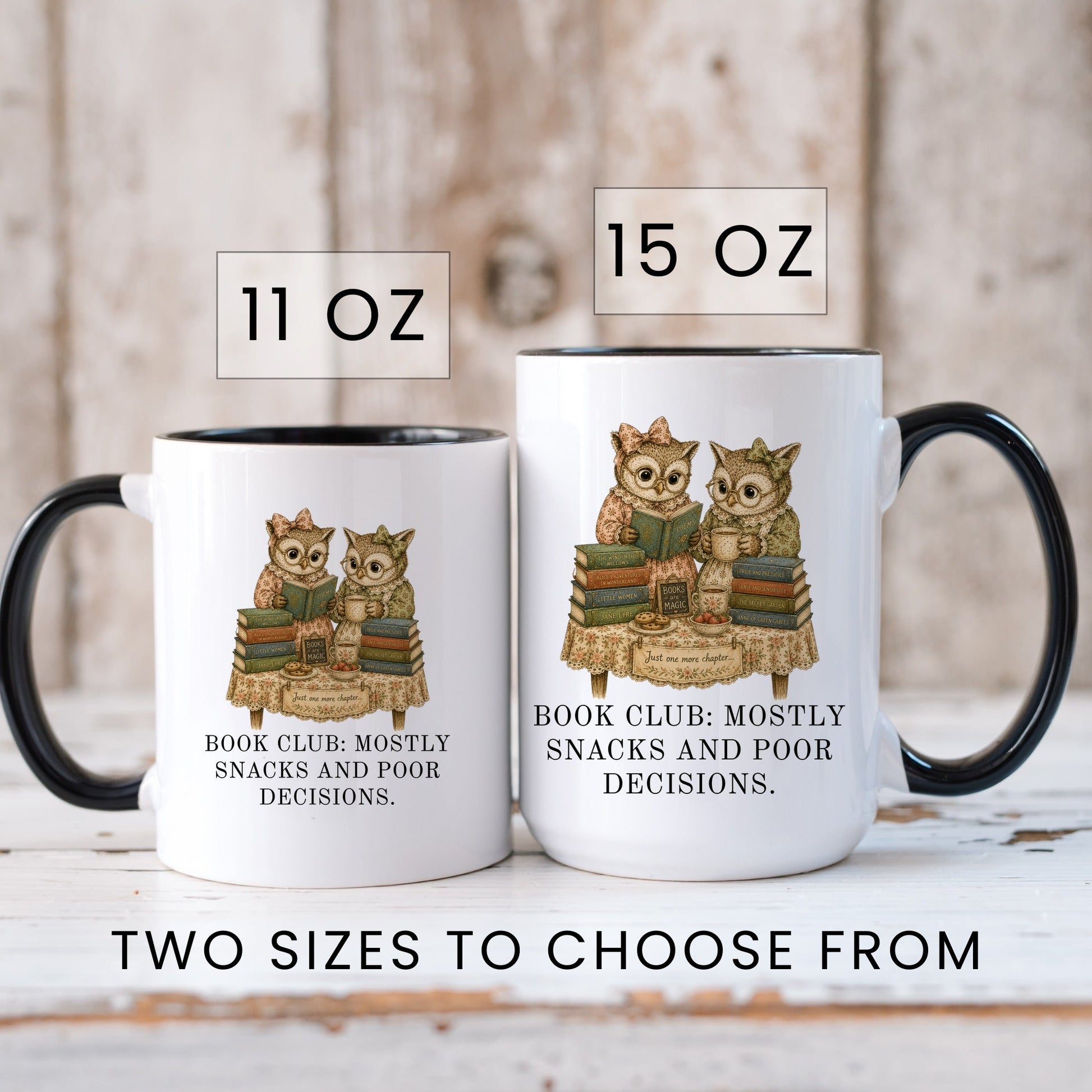 Book Club Snacks And Poor Decisions Mug - lifestyle photo