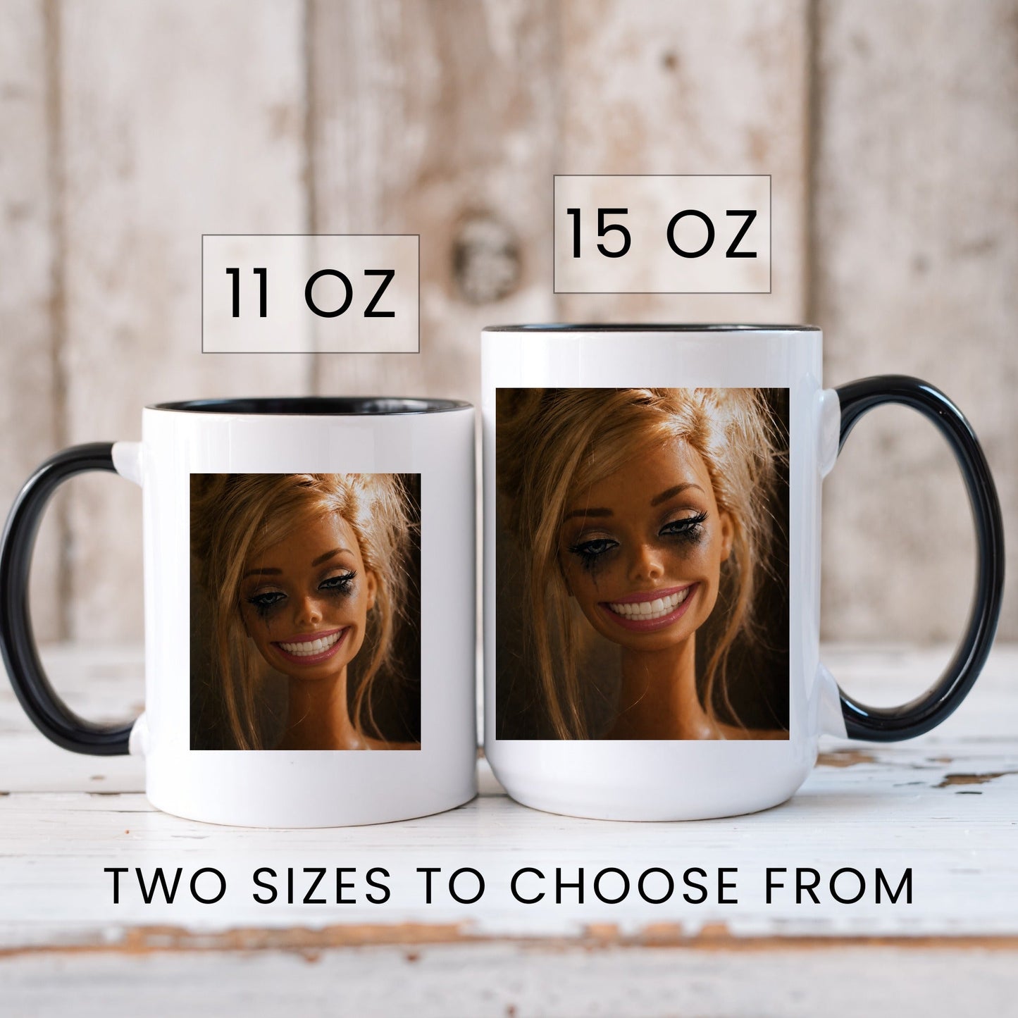 Fake Happy Doll Face Mug