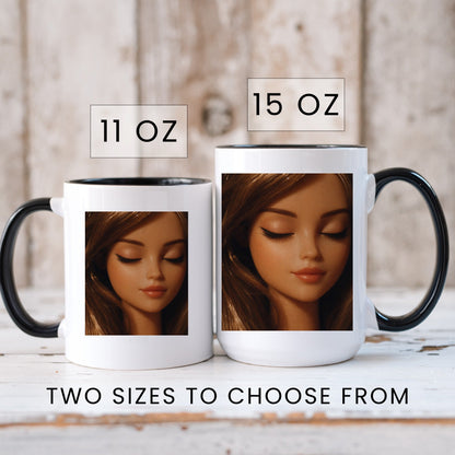 Unbothered Close-Up Doll Face Mug