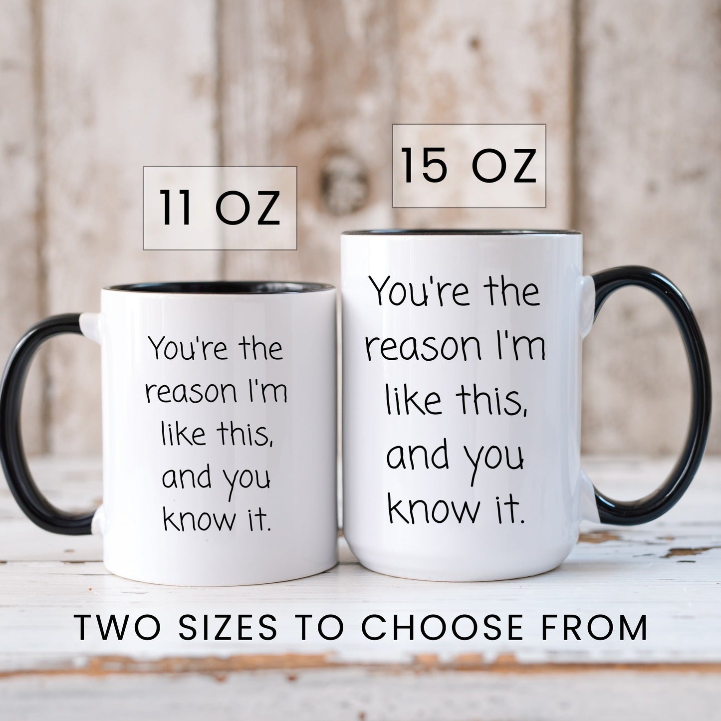 The reason I'm like this funny family coffee mug