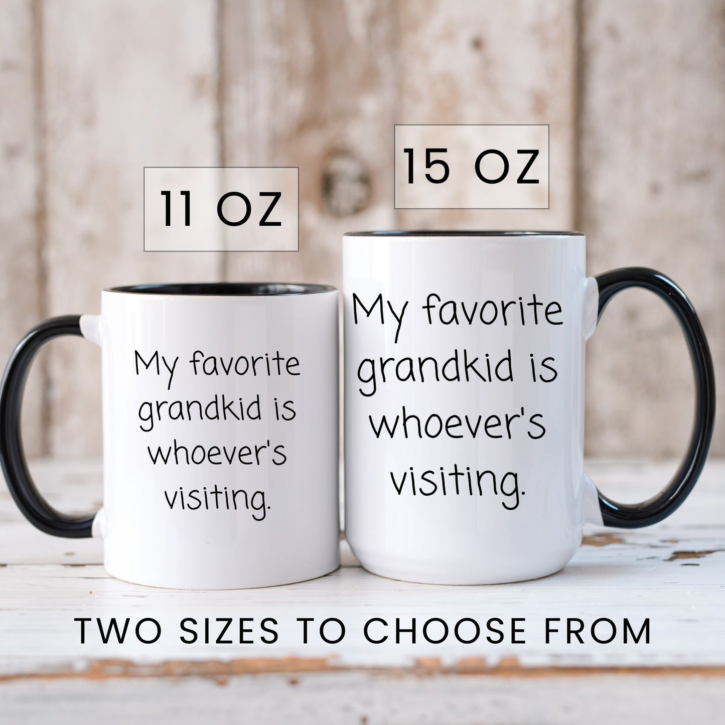 Favorite grandkid whoever is visiting funny grandparent coffee mug