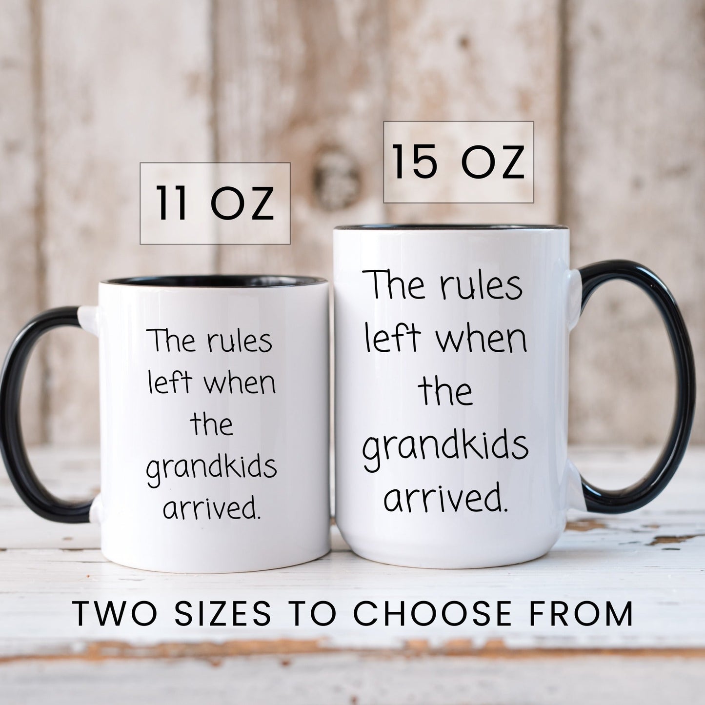 The rules left when the grandkids arrived funny grandparent coffee mug