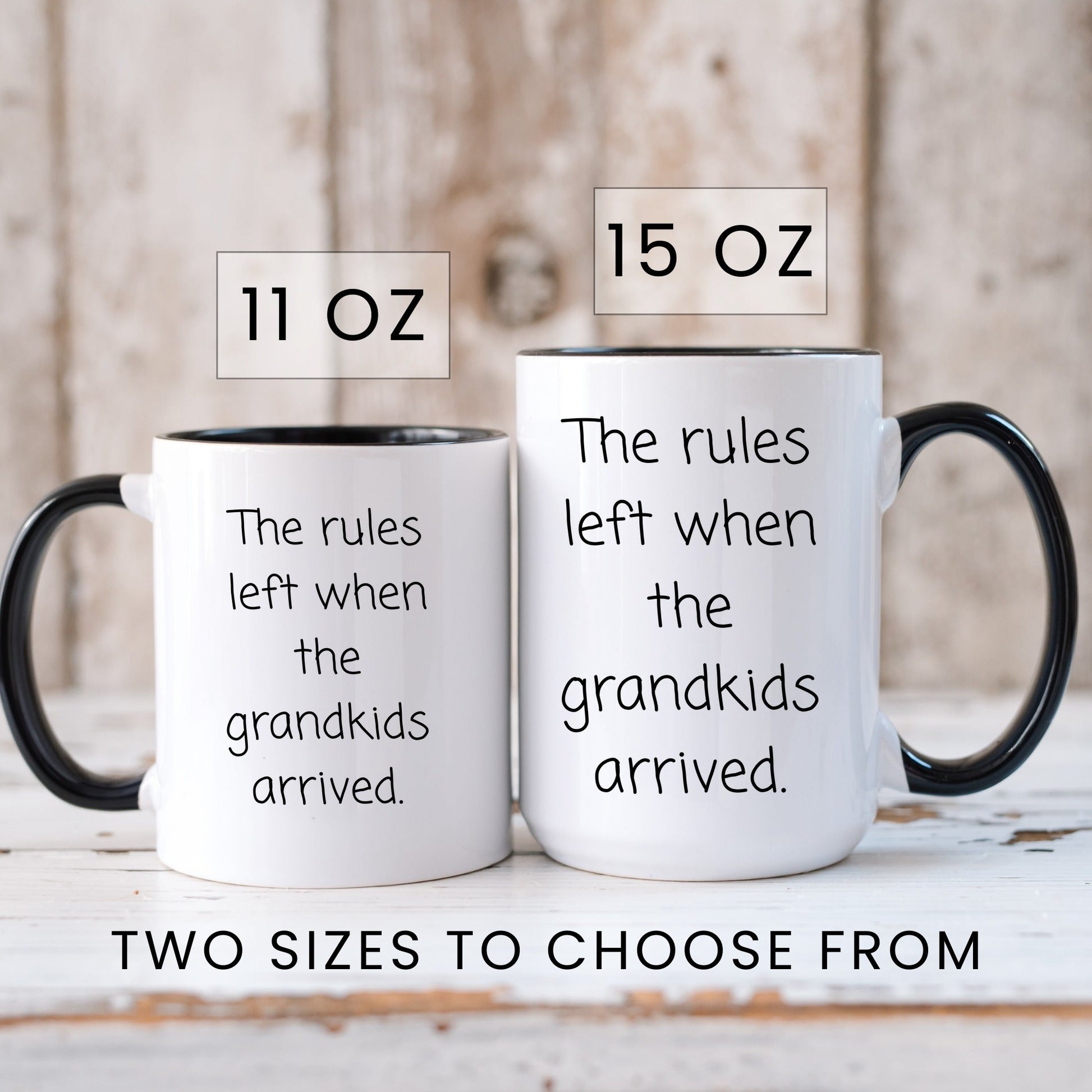 The rules left when the grandkids arrived funny grandparent coffee mug