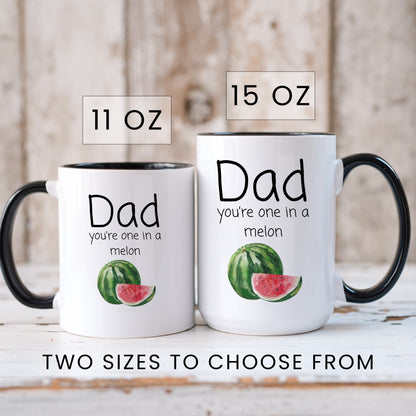 Dad you're one in a melon funny pun coffee mug