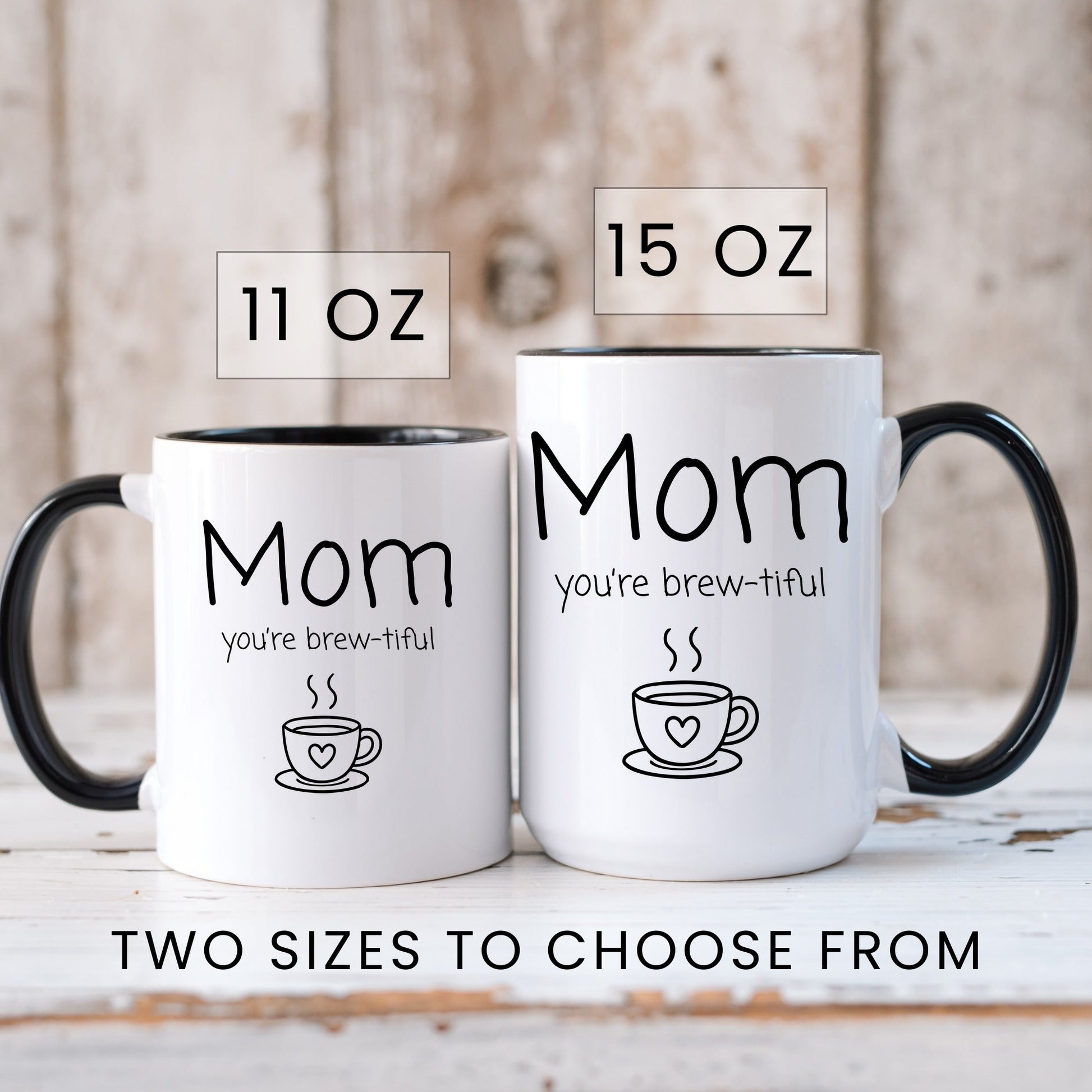 Mom you're brew-tiful funny pun coffee mug