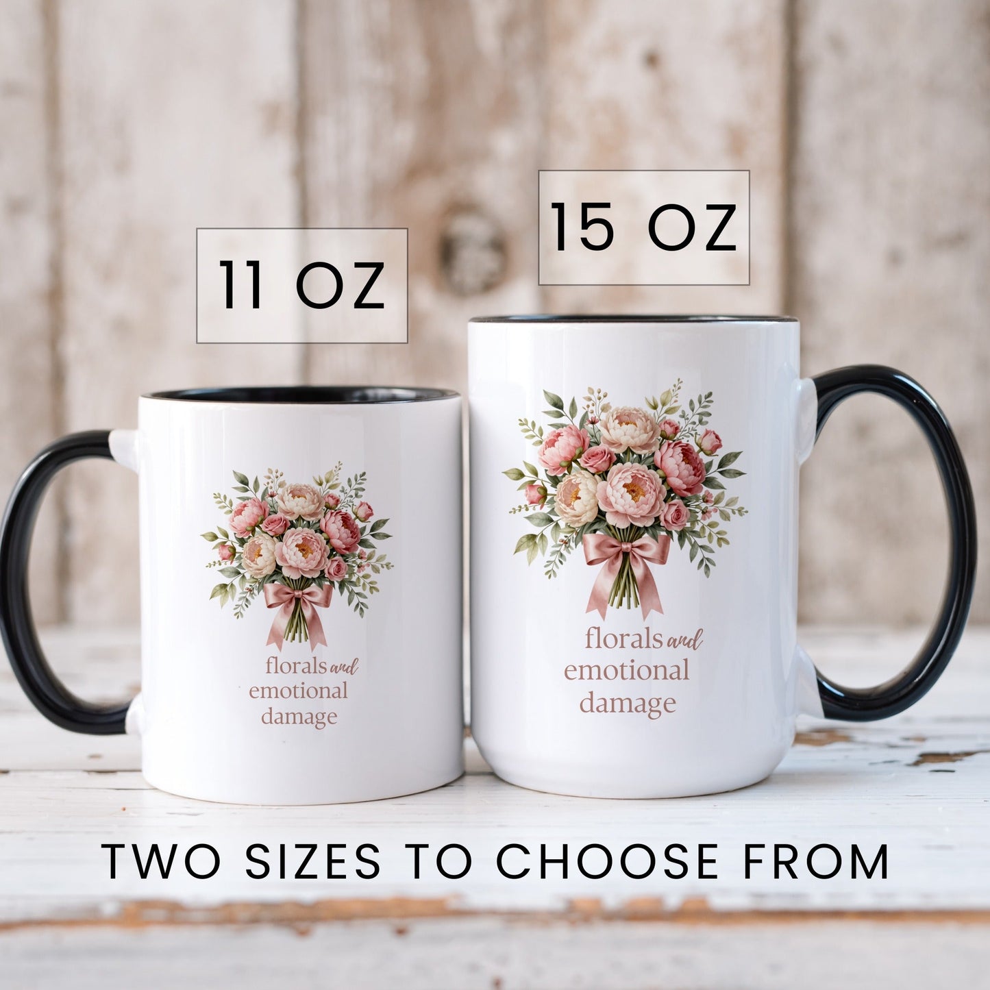 Florals and Emotional Damage Mug - lifestyle photo