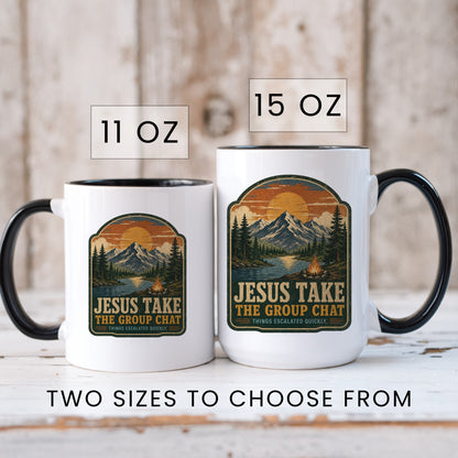 Jesus Take The Group Chat Sunset Mug