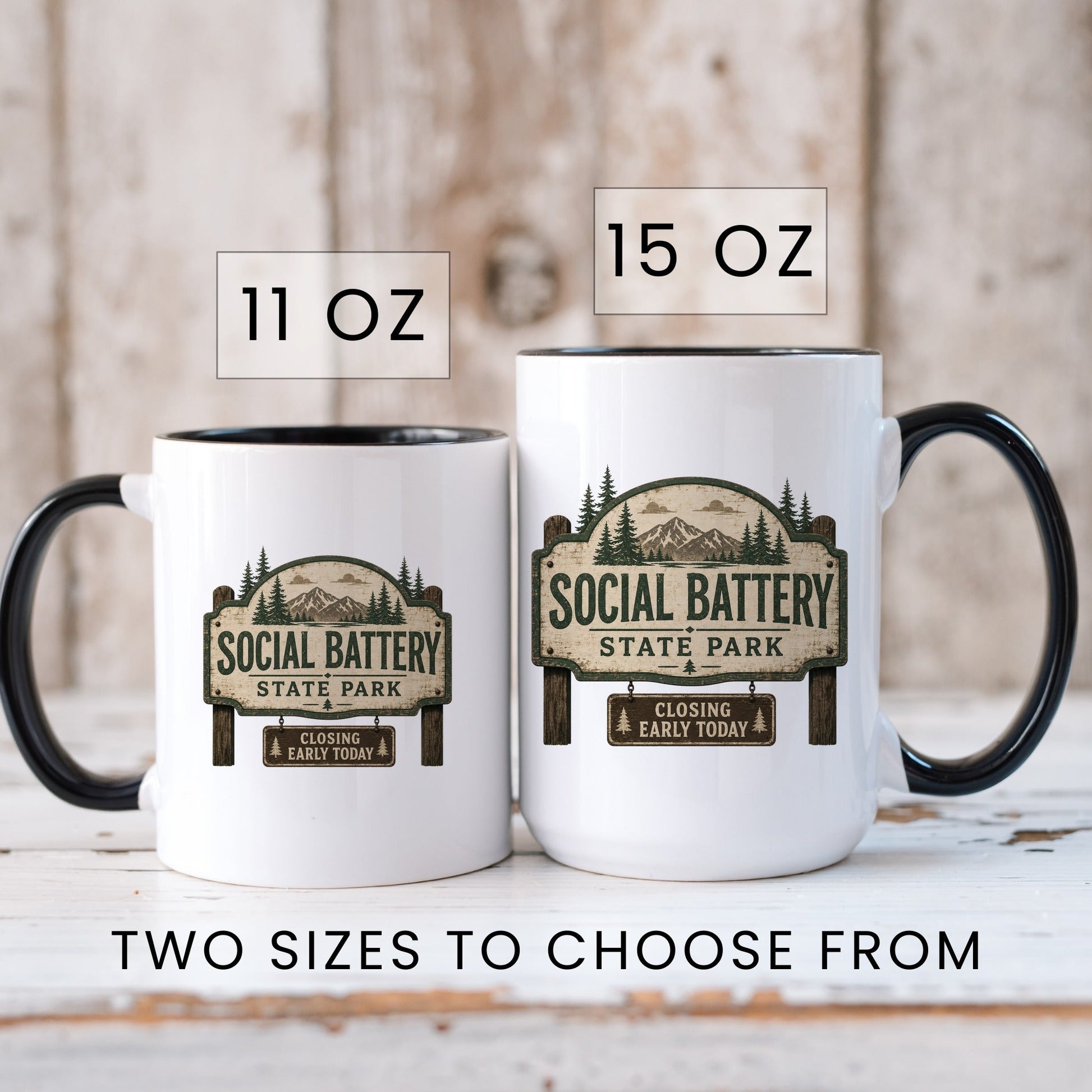 Social Battery State Park coffee mug