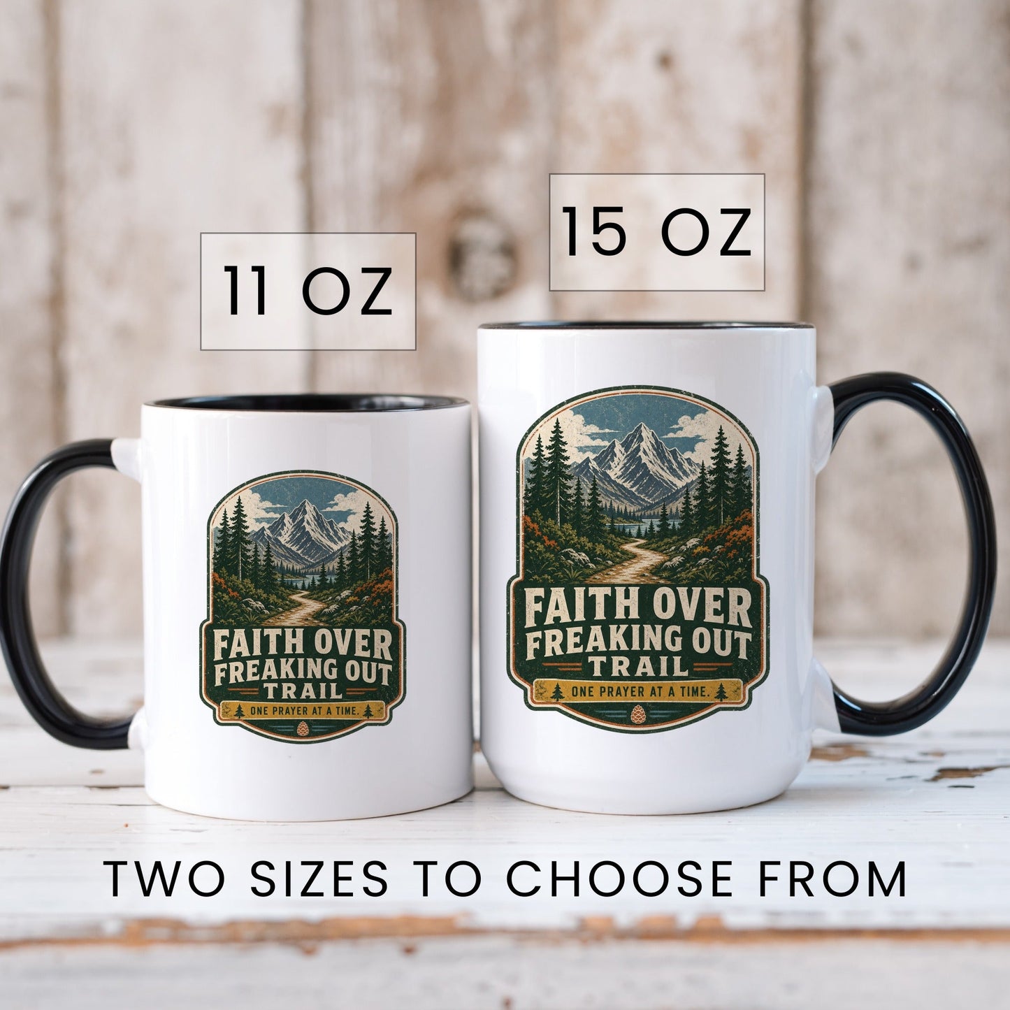 Faith Over Freaking Out coffee mug scene 6
