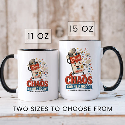 Chaos Canned Goods Mug - lifestyle photo