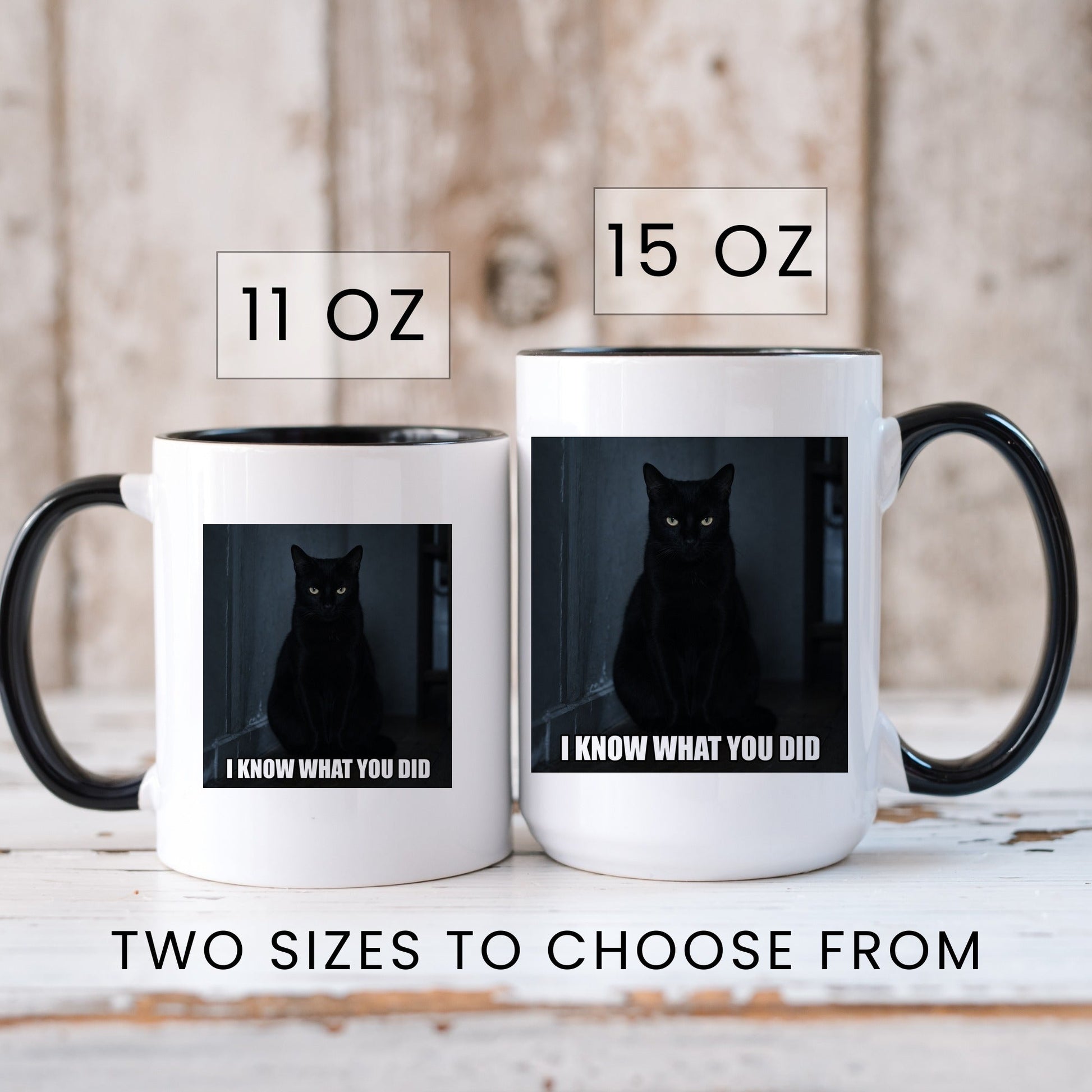 I know what you did black cat coffee mug