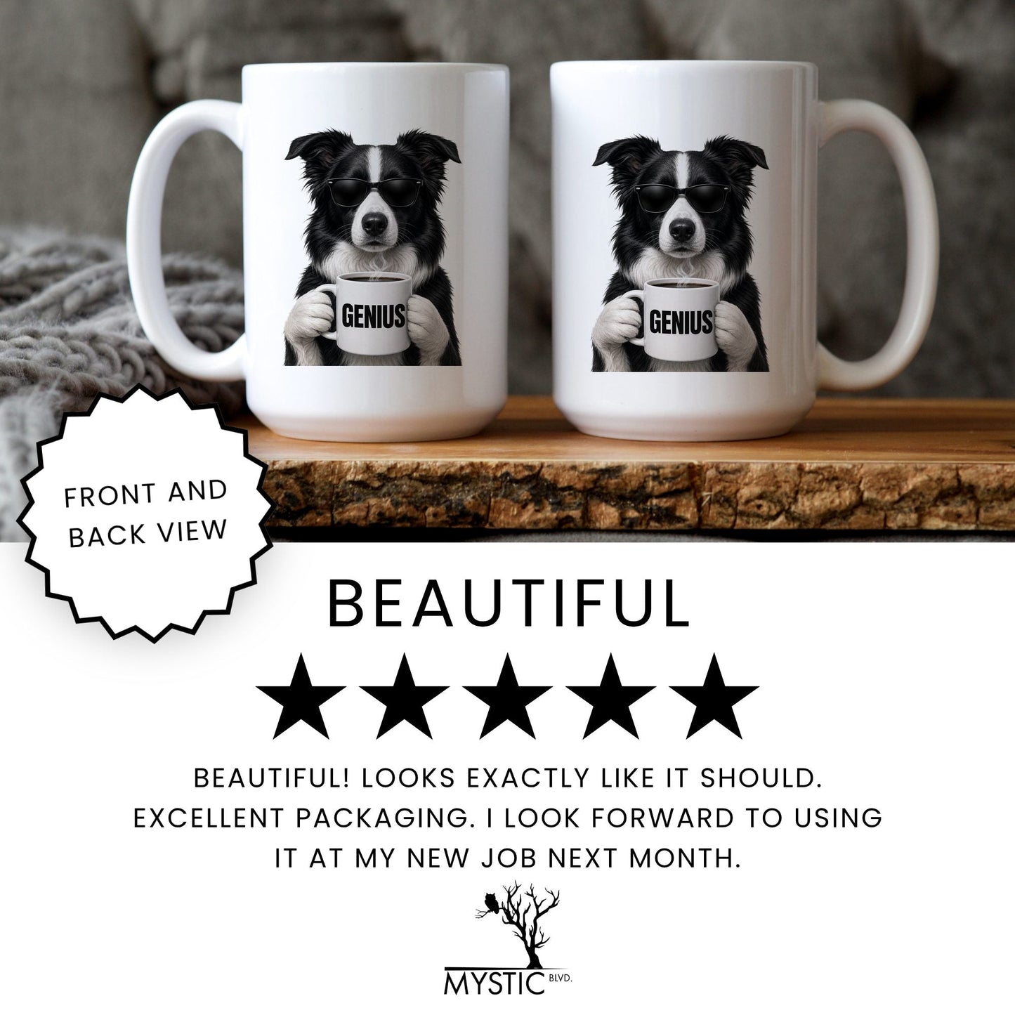 Border Collie Genius coffee mug — review