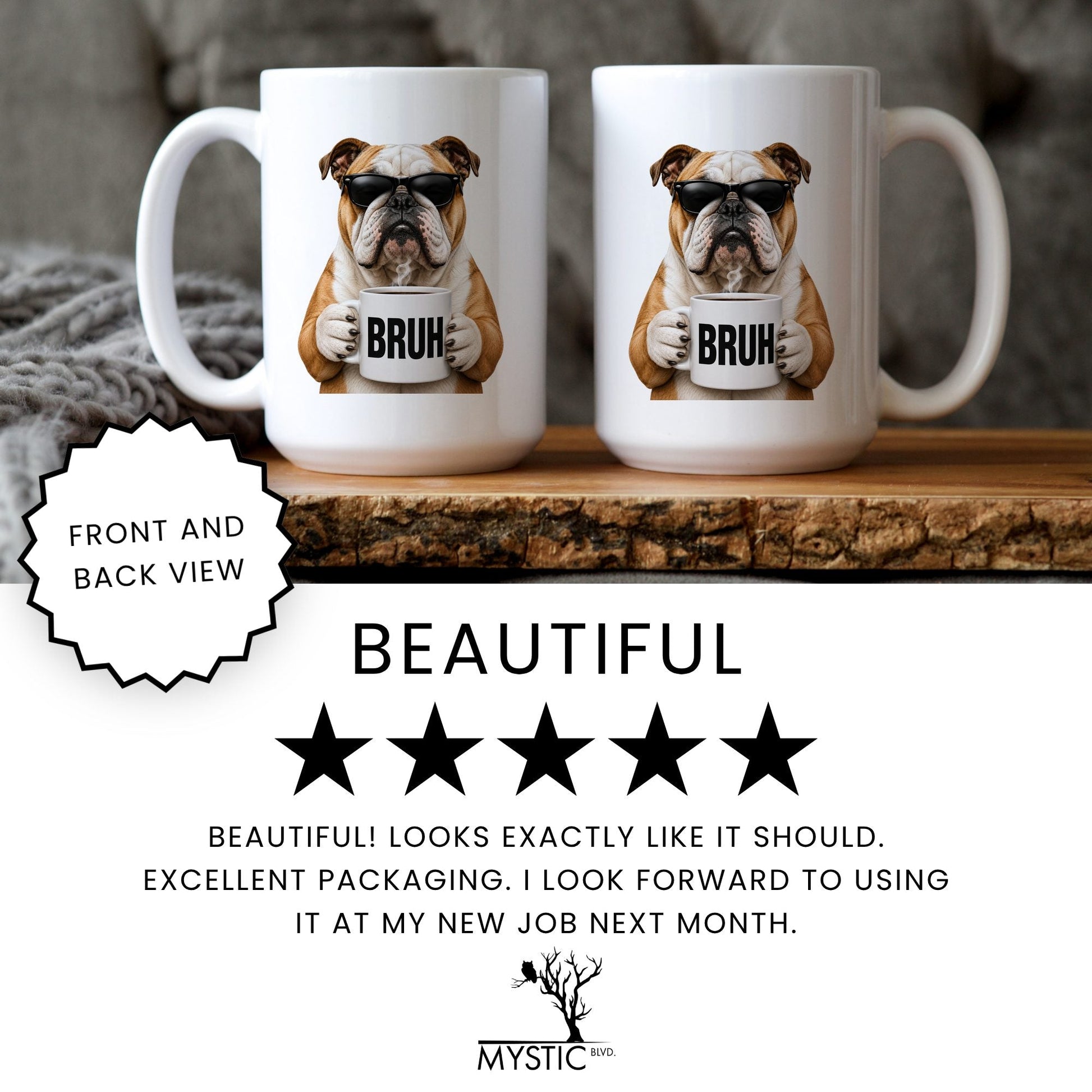 English Bulldog Bruh coffee mug — review