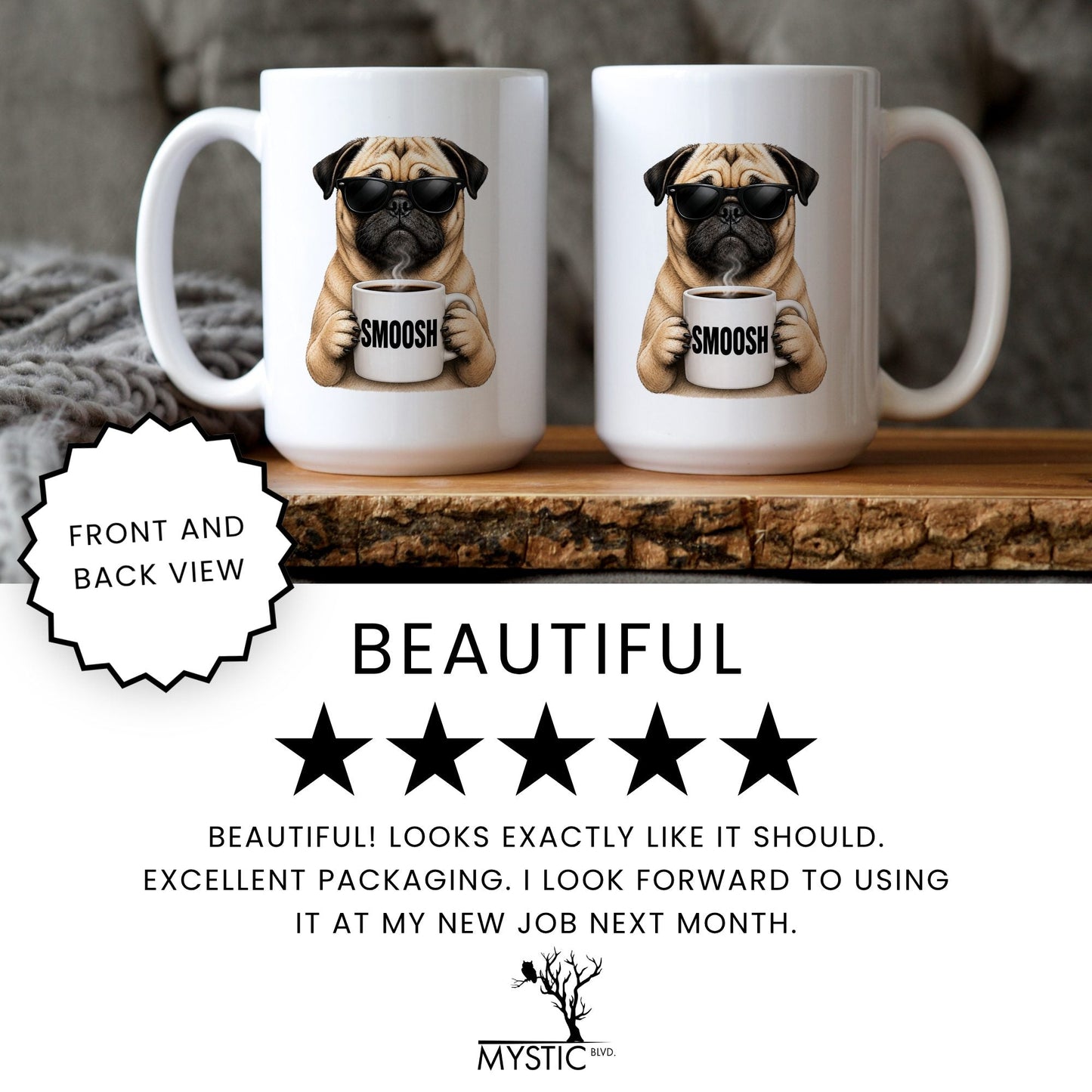 Pug Smoosh coffee mug — review