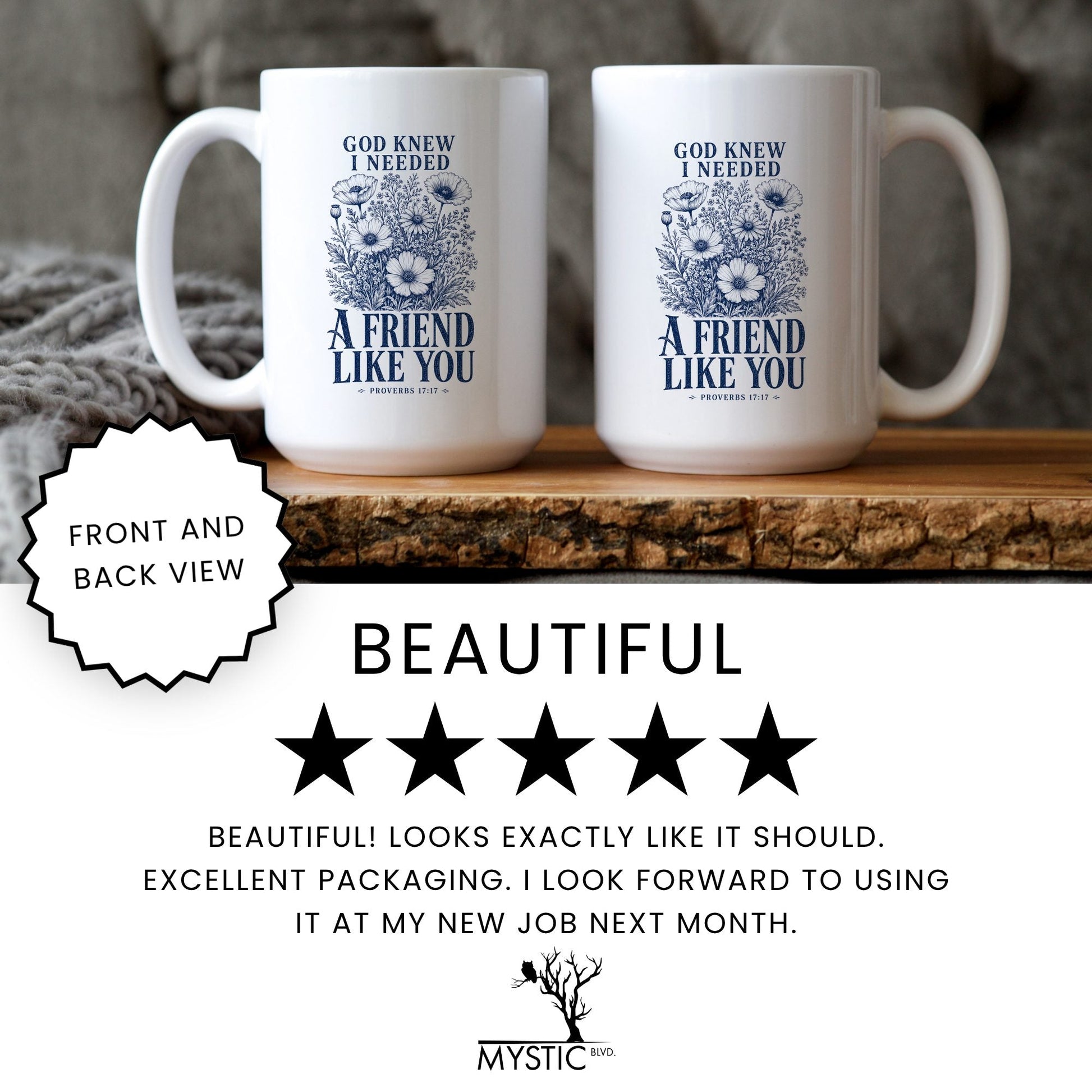 God Knew I Needed a Friend Like You coffee mug five star review