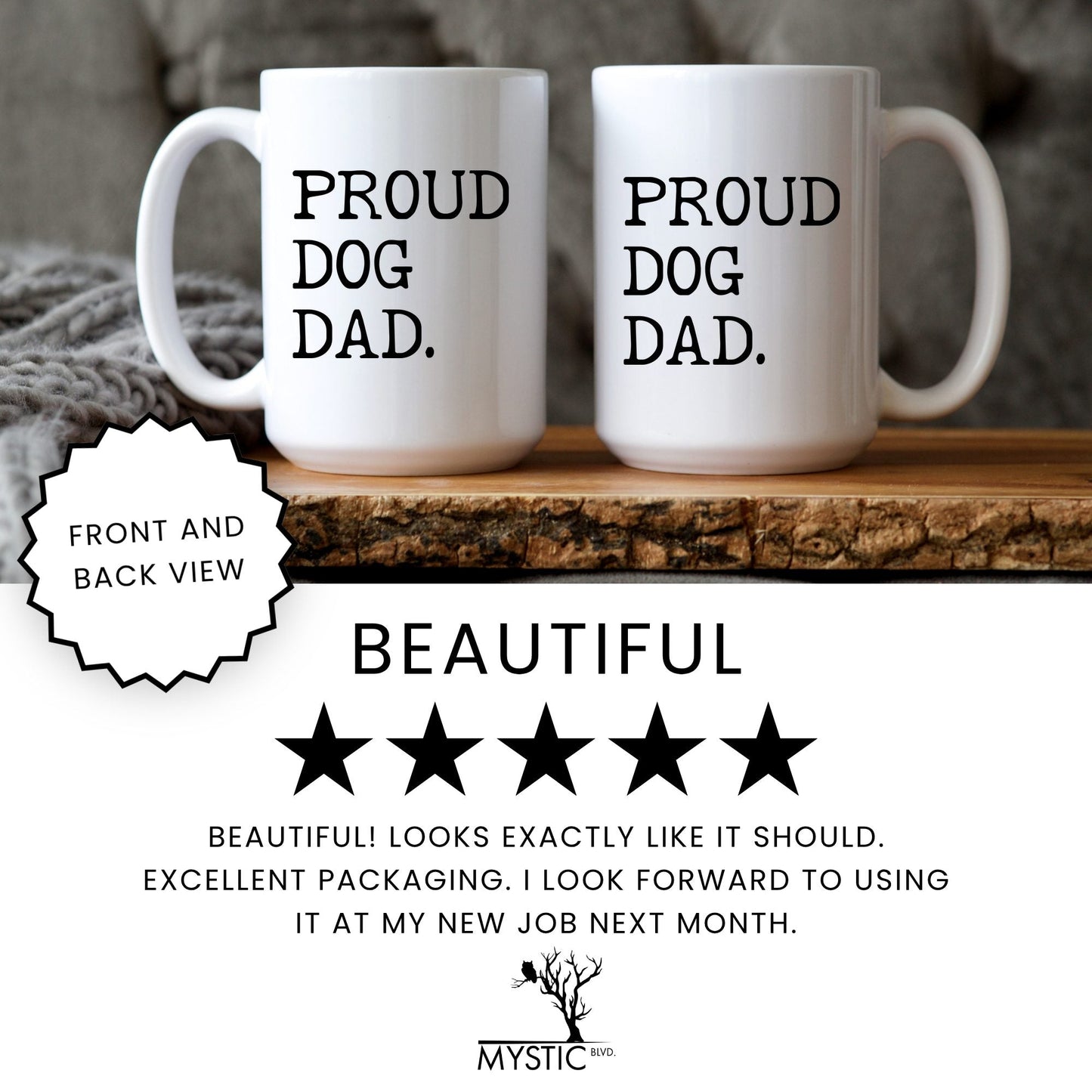 Proud Dog Dad coffee mug five star review
