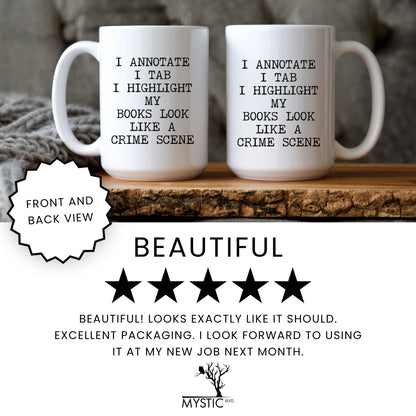 Lifestyle Photo #7 Books Look Like a Crime Scene Mug