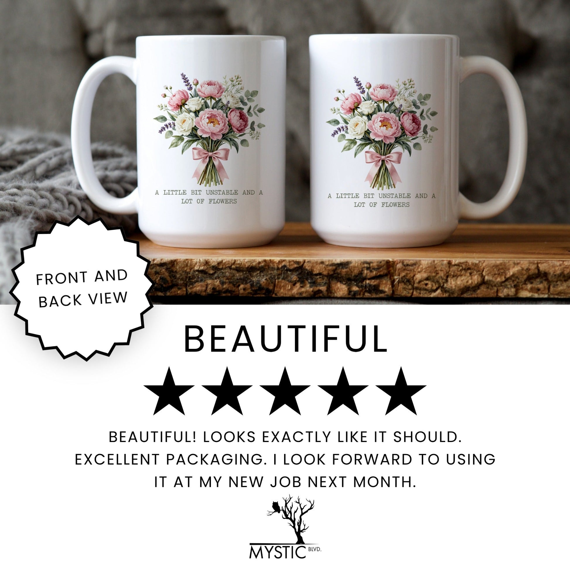 Unstable and a Lot of Flowers Mug - lifestyle photo