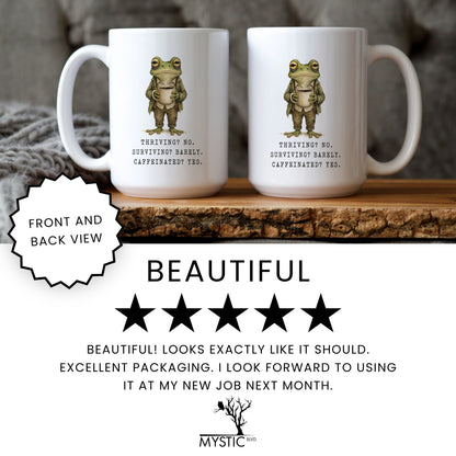 Lifestyle Photo #7 Surviving and Caffeinated Frog Mug