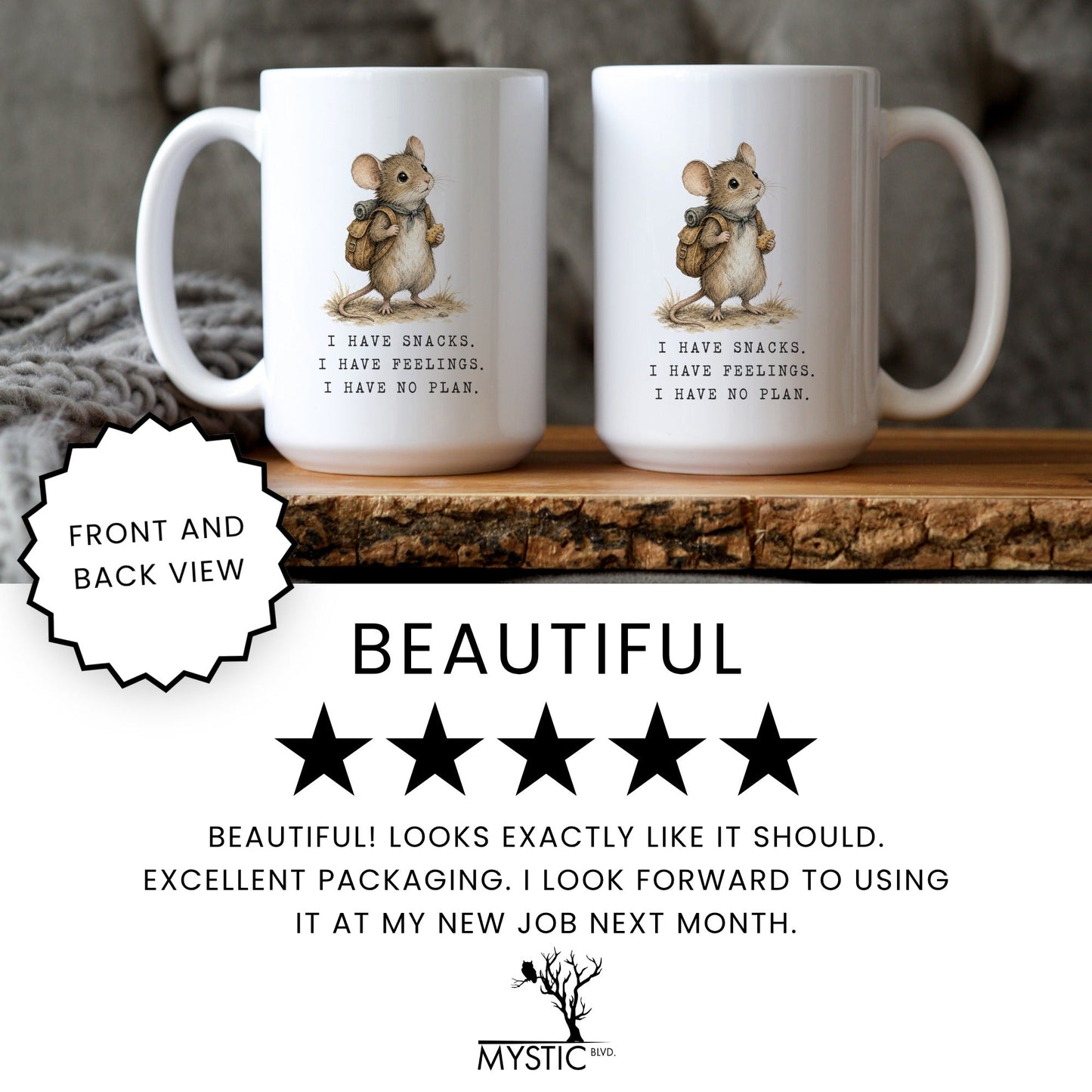 Snacks Feelings No Plan Mouse Coffee Mug