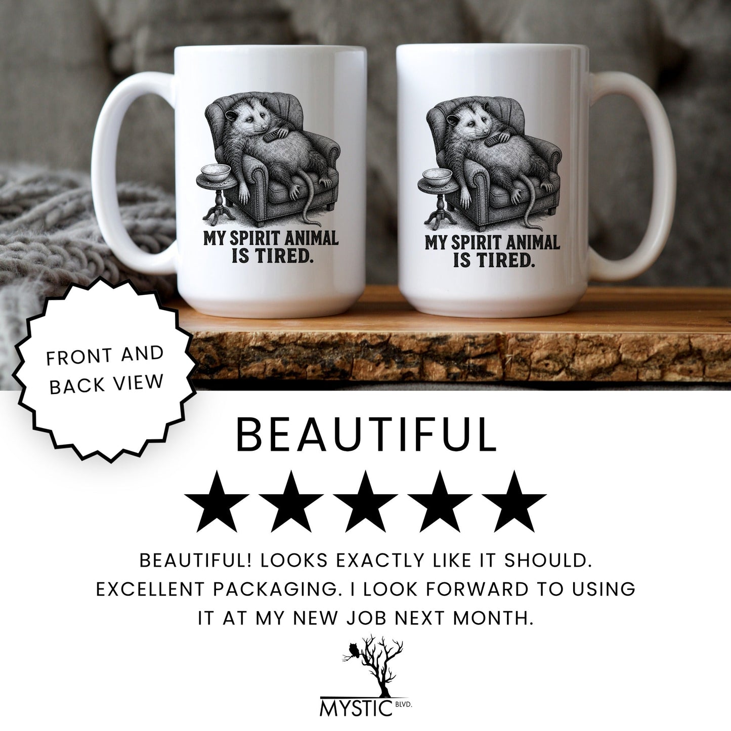 My Spirit Animal Is Tired Opossum Mug
