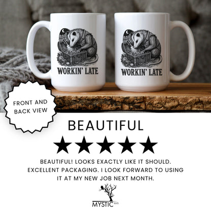 Workin' Late Opossum Mug
