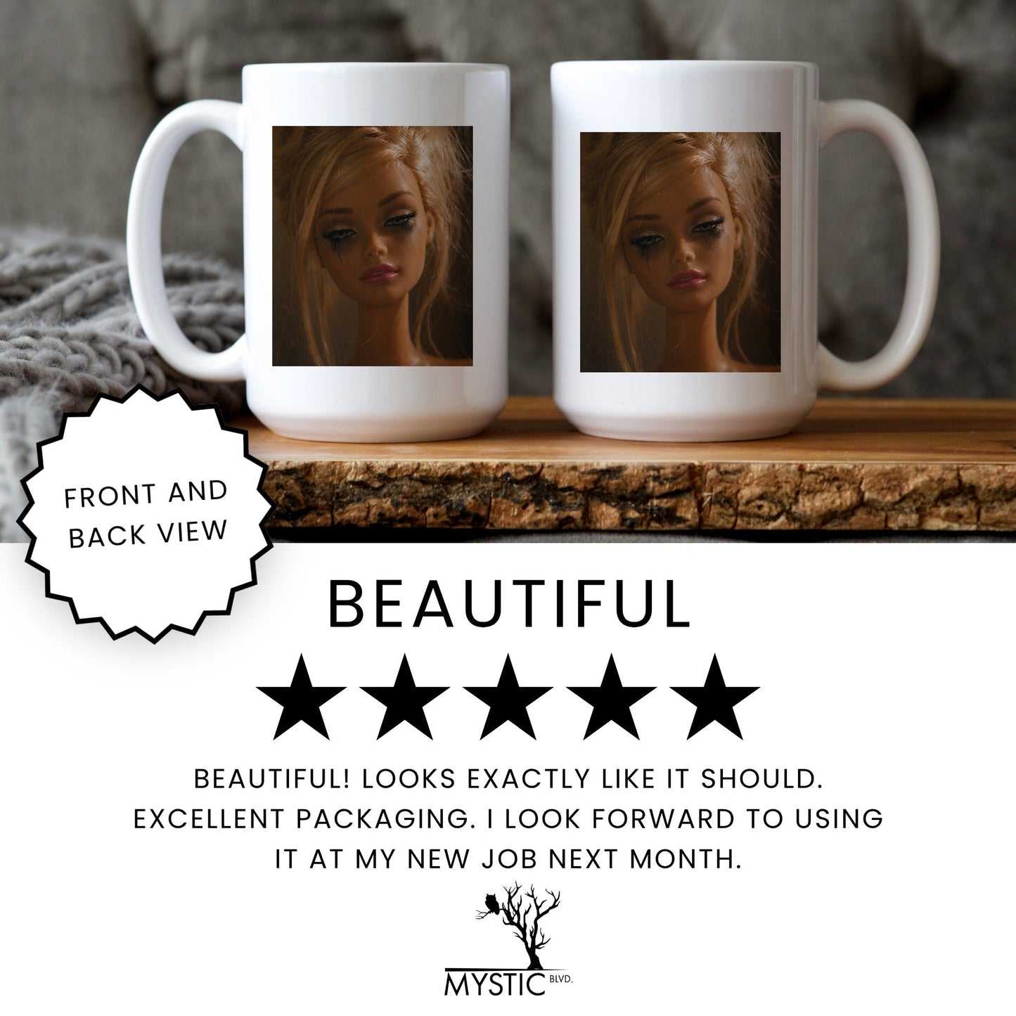 Exhausted Doll Face Mug