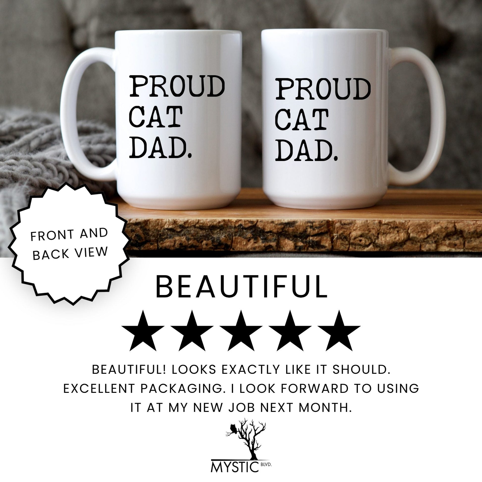 Proud Cat Dad coffee mug five star review