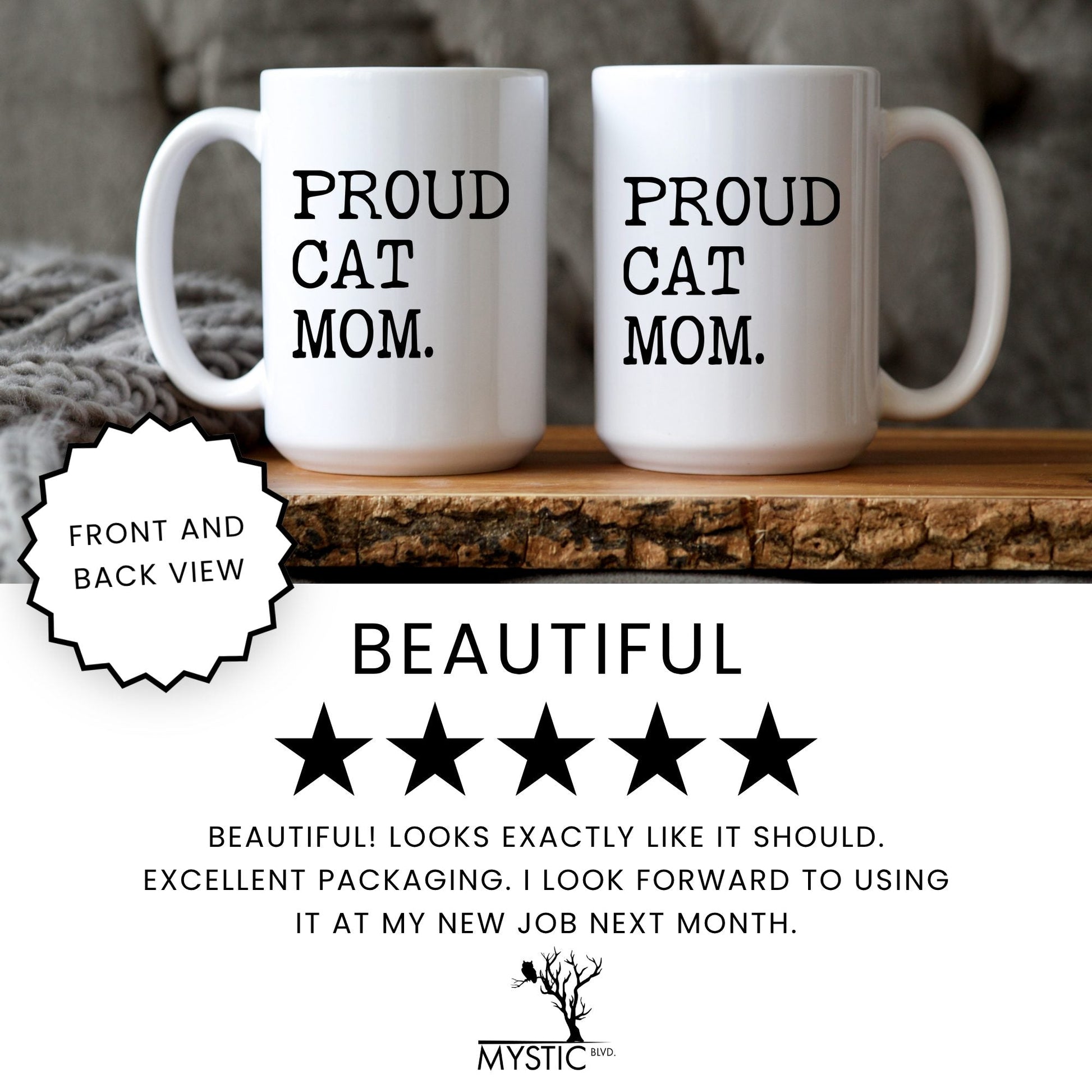 Proud Cat Mom coffee mug five star review