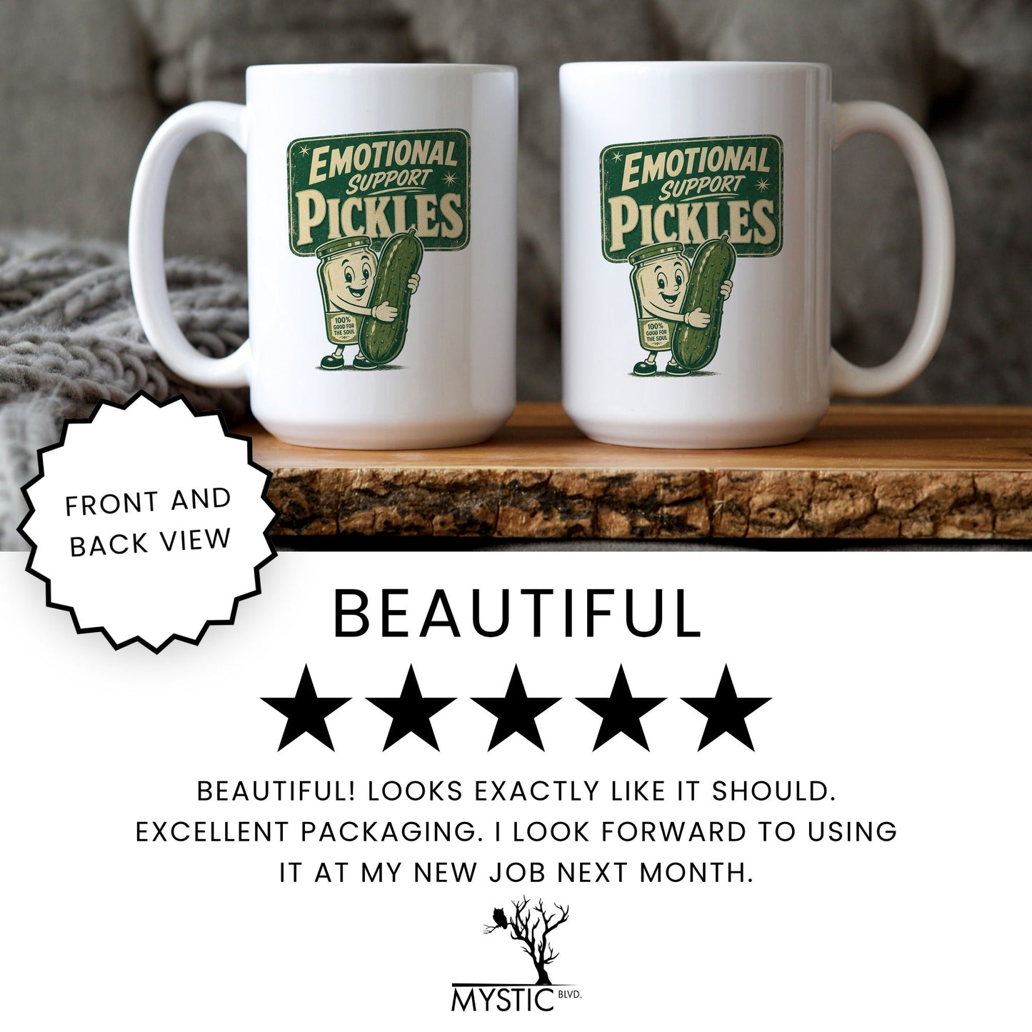 Emotional Support Pickles Mug - lifestyle photo
