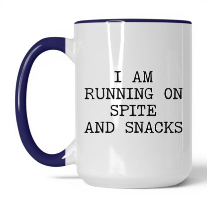 Running on Spite and Snacks Coffee Mug