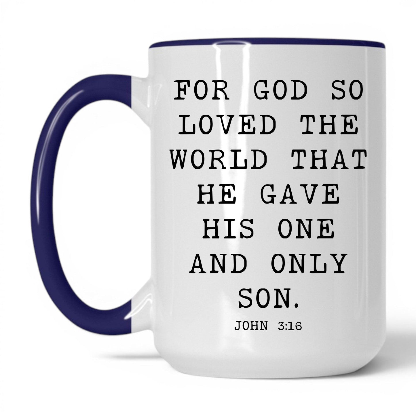 For God So Loved the World Mug – 15oz White/Midnight Blue Mug