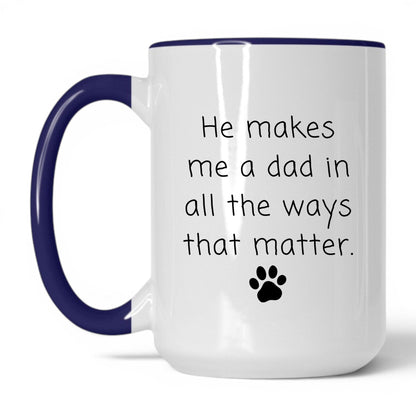 He Makes Me a Dad Mug – 15oz White/Midnight Blue Mug