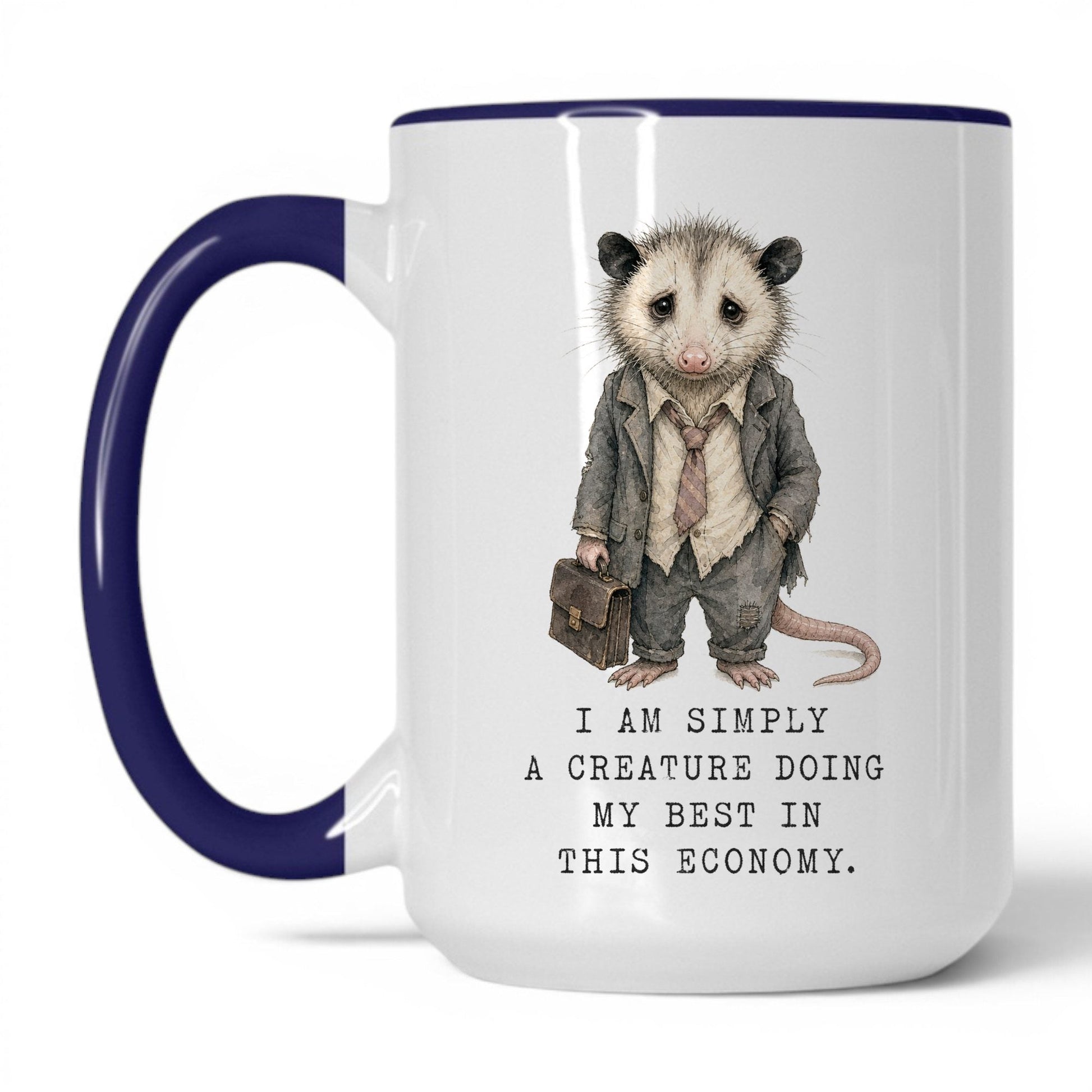 In This Economy Opossum Mug – 15oz Midnight Blue Mug