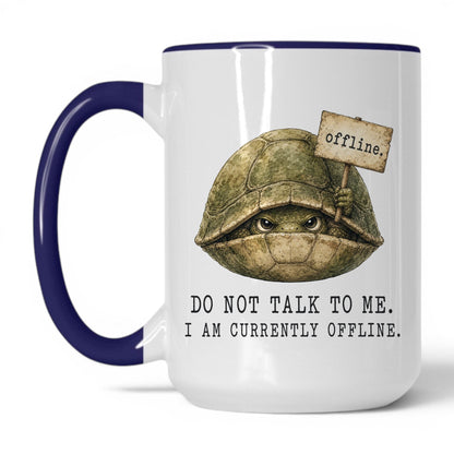 Currently Offline Turtle Mug – 15oz White Midnight Blue Mug
