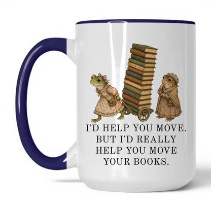 Help You Move Your Books Mug – 15oz White/Midnight Blue Mug