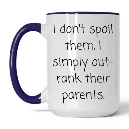 I Outrank Their Parents Mug – 15oz White/Midnight Blue Mug