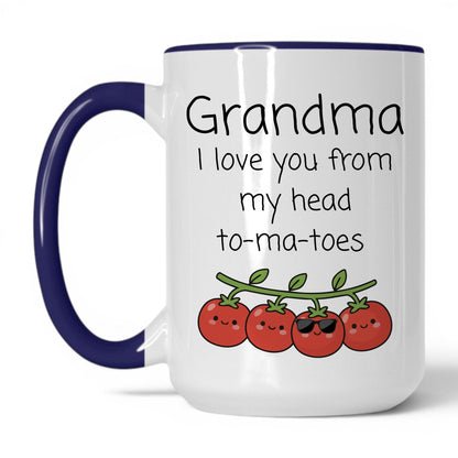 Grandma to Ma Toes Mug – 15oz White/Midnight Blue Mug