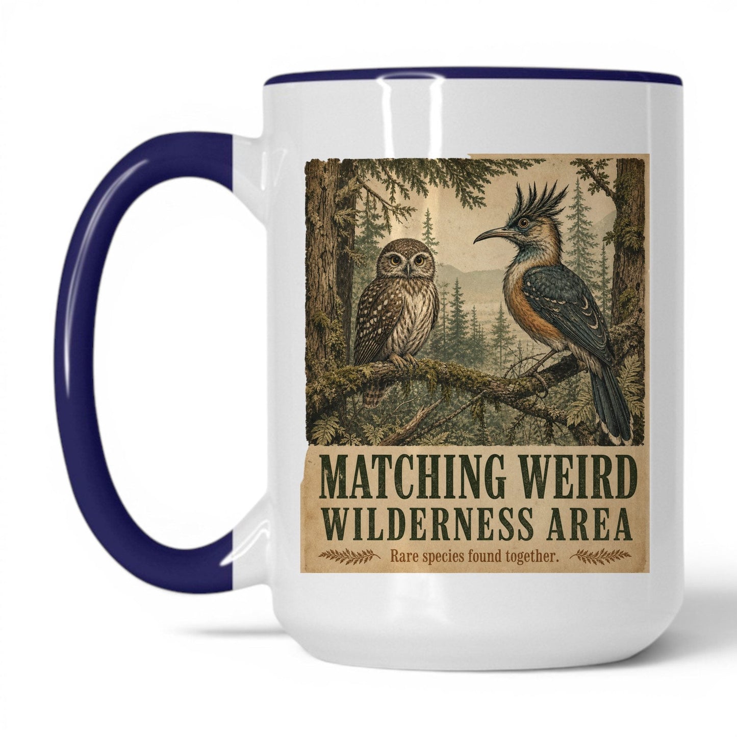 Matching Weird Wilderness Area Mug – 15oz White/Midnight Blue Mug