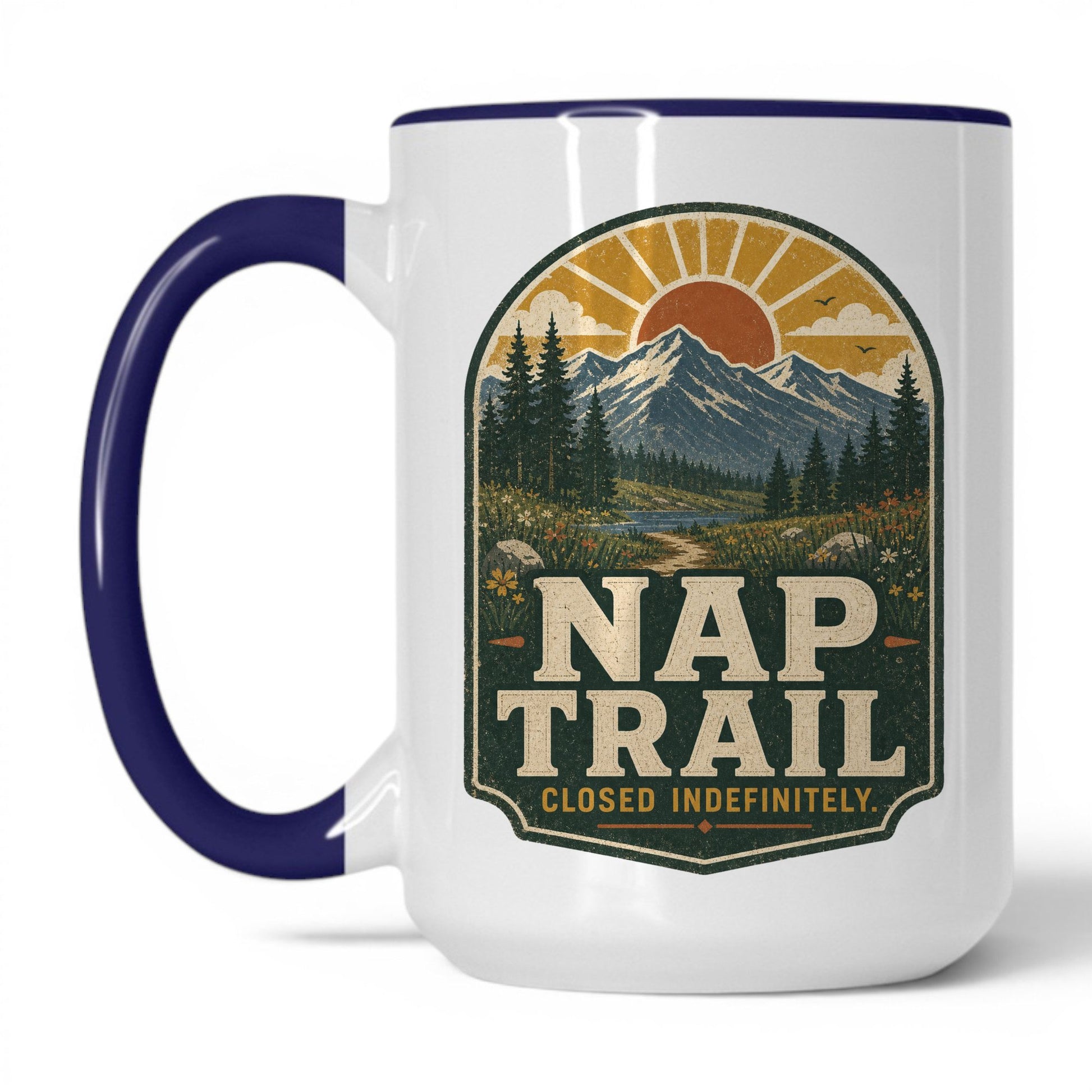 Nap Trail Mug – 15oz White/Midnight Blue Mug