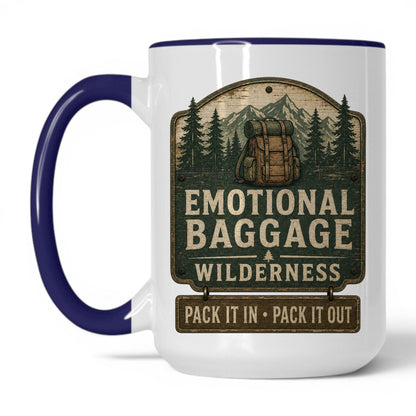 Emotional Baggage Wilderness Mug – 15oz White/Midnight Blue Mug