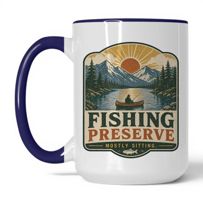 Fishing Preserve Mug – 15oz White/Midnight Blue Mug