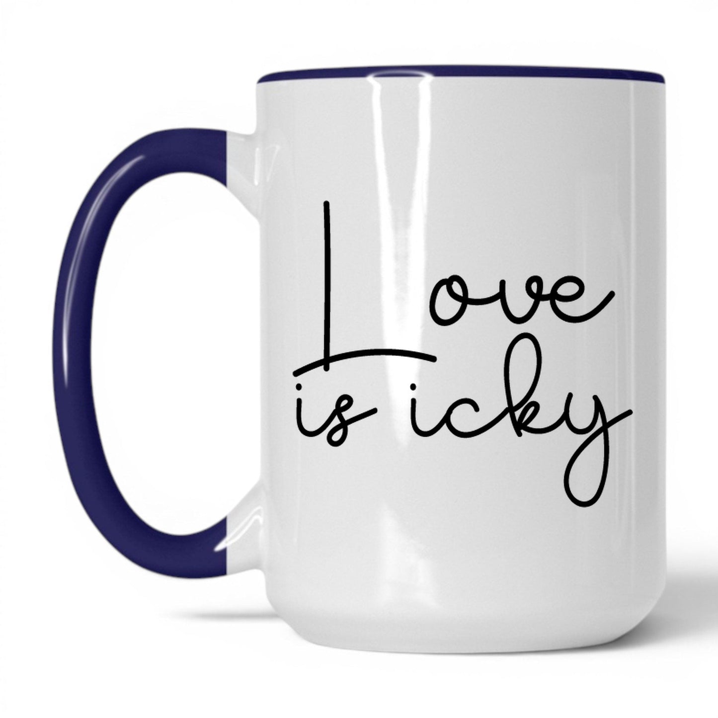 Love Is Icky Mug – 15oz White/Midnight Blue Mug