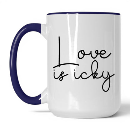 Love Is Icky Mug – 15oz White/Midnight Blue Mug
