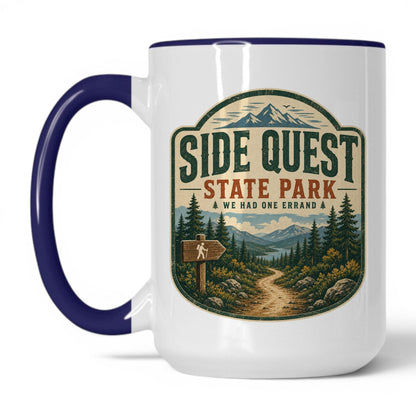Side Quest State Park Coffee Mug – 15oz White/Midnight Blue Mug