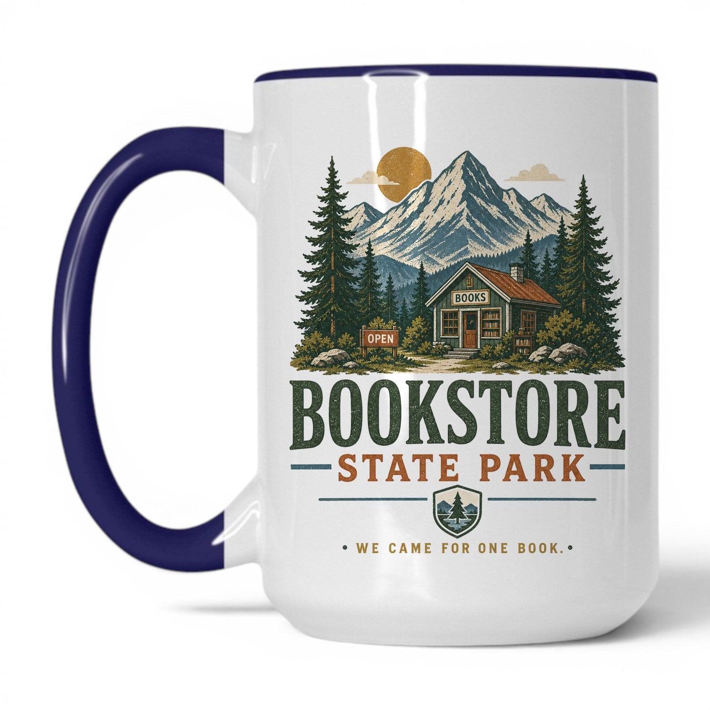 Bookstore State Park Mug – 15oz White/Midnight Blue Mug