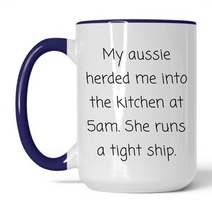 Australian Shepherd Dog Mom Mug – 15oz White/Midnight Blue Mug