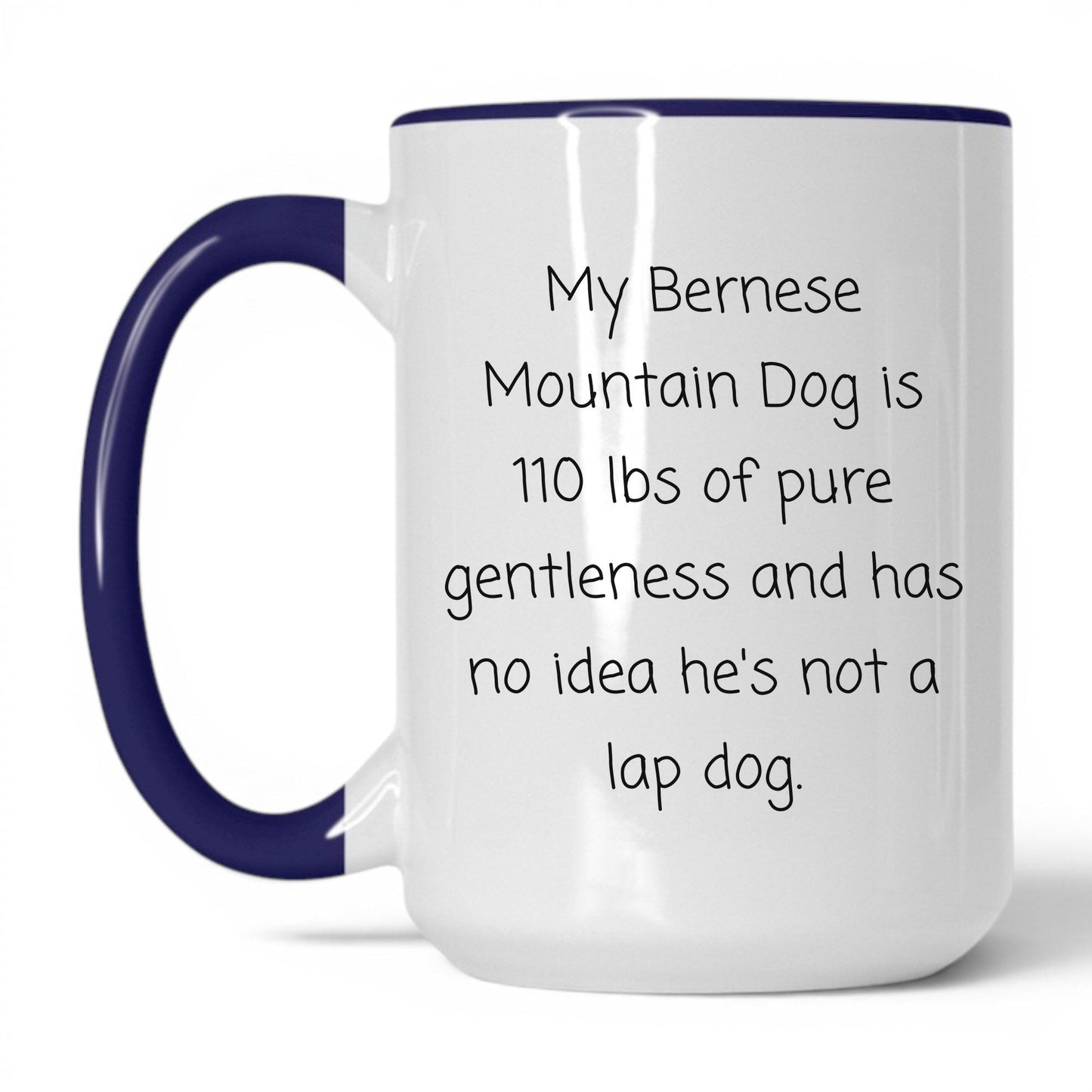 Bernese Mountain Dog Mug – 15oz White/Midnight Blue Mug