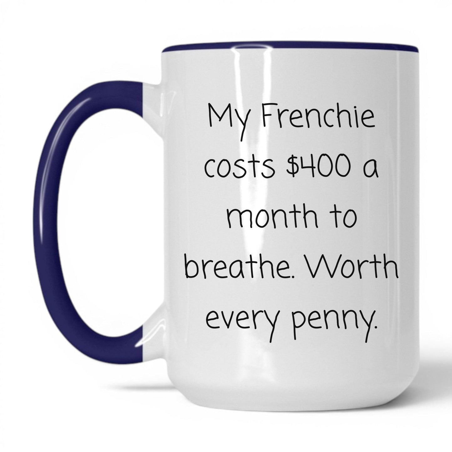 French Bulldog Mug – 15oz White/Midnight Blue Mug